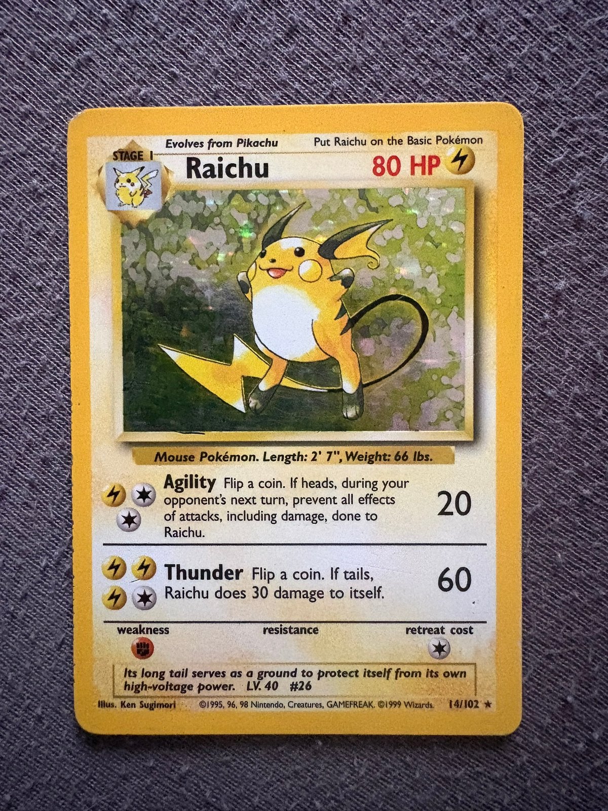 Raichu base set 14/102, Ophalen of Verzenden