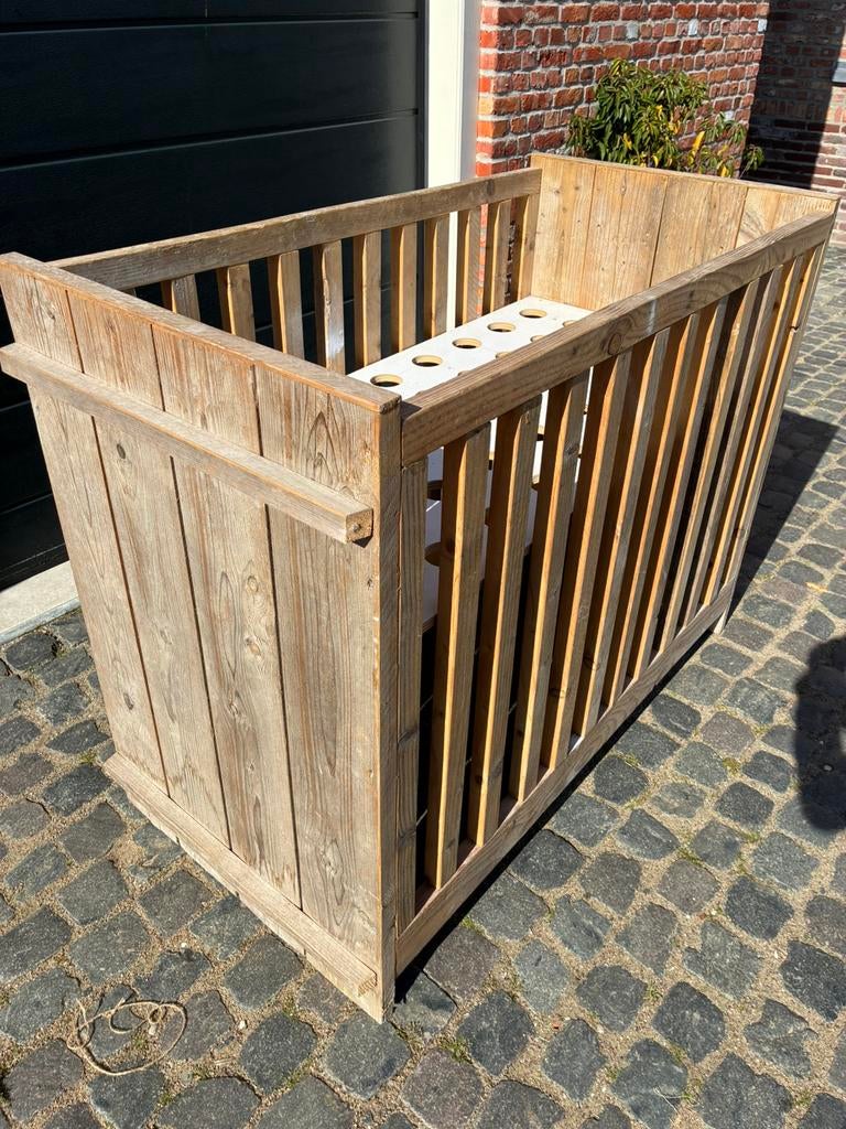 Steigerhouten ledikant 60x120, Ophalen, Zo goed als nieuw, Ledikant