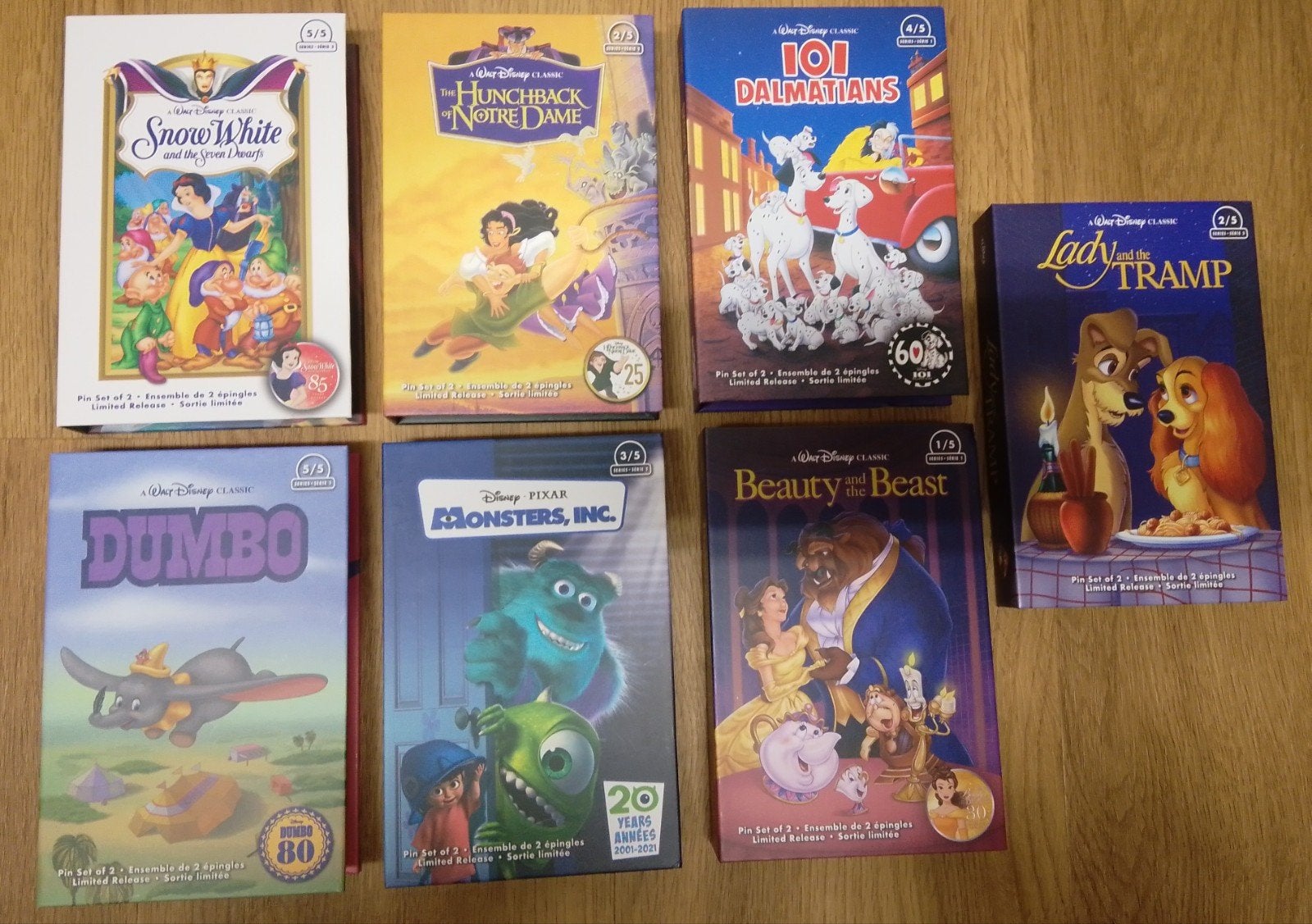 Disney pins videobandserie, 10 euro per doosje uitzoeken, Verzenden, Overige figuren, Zo goed als nieuw, Overige typen