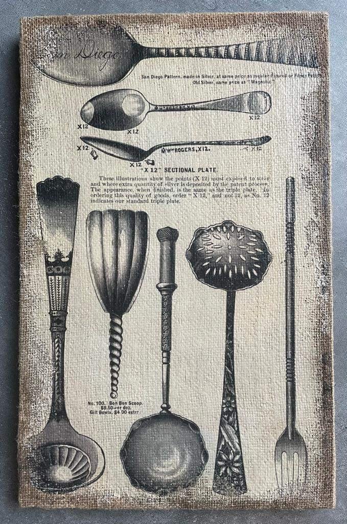 Decoratief jute wanddoek bestek NIEUW (keuken), Huis en Inrichting, Ophalen of Verzenden, Nieuw, 27 cm, 42 cm