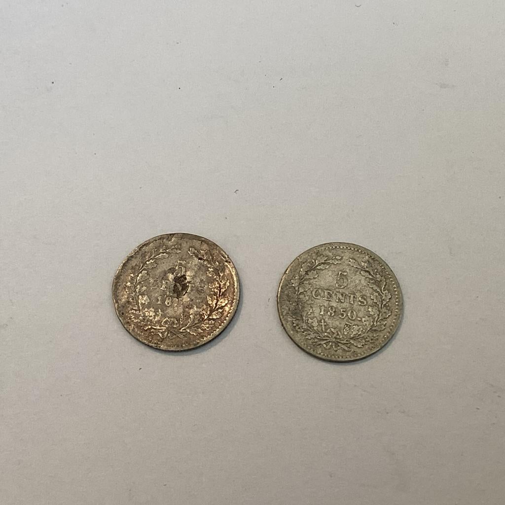 5 cent 1850 - 1855 zilver samen € 7, Postzegels en Munten, Munten | Nederland, Ophalen of Verzenden, Koning Willem III, Zilver