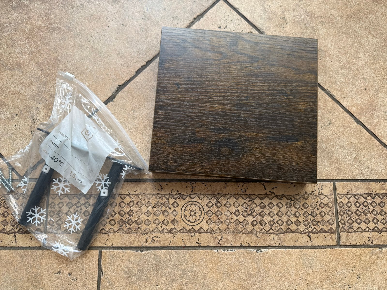 Zwevend Wandrek Vintage Bruin Hout 25x23x3,8 cm, Ophalen of Verzenden, Zo goed als nieuw