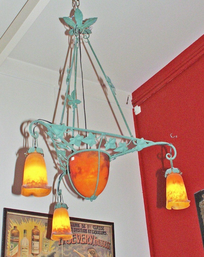 Art nouveau Luchter - Muller Fréres Luneville., Ophalen of Verzenden