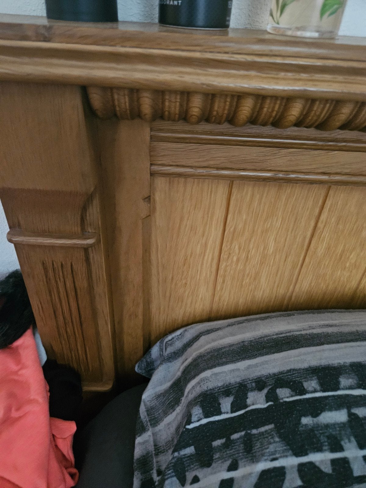 Complete slaapkamer: blank eiken bed, kast, nachtkastjes, Ophalen, Gebruikt, Tweepersoons