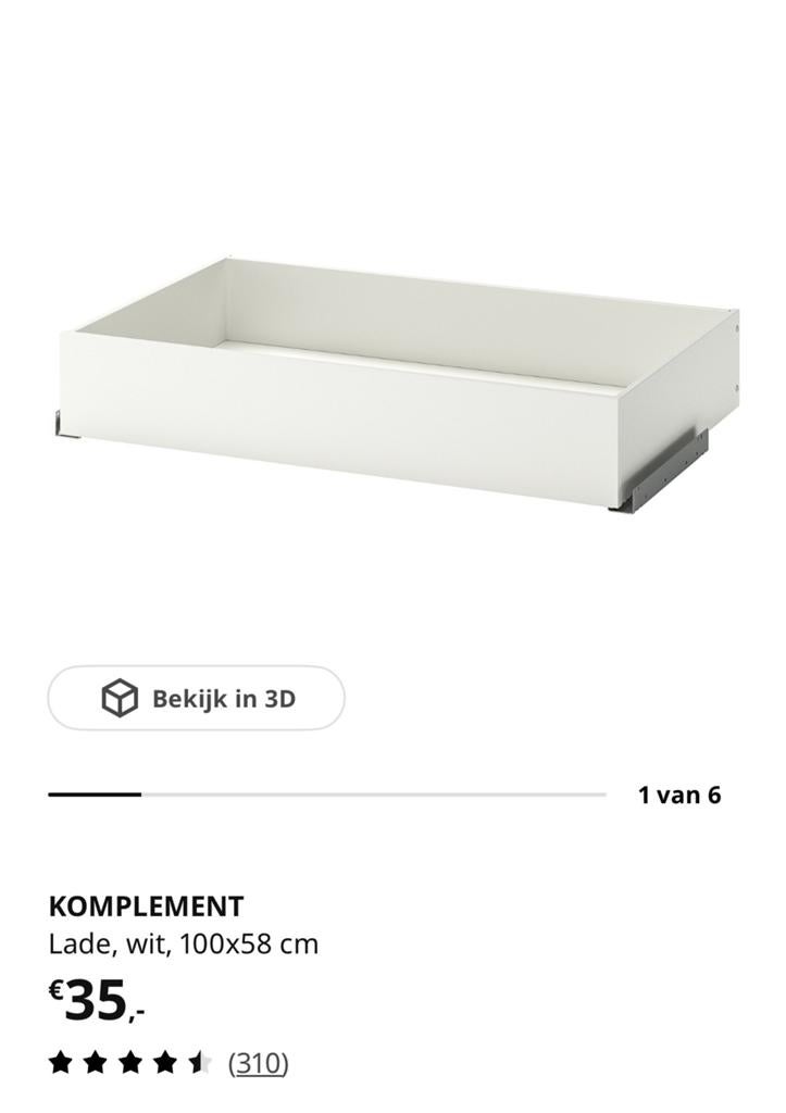 Ikea pax lade en planken wit, Huis en Inrichting, Kasten | Kledingkasten, Ophalen, 50 tot 75 cm, 50 tot 100 cm, Minder dan 100 cm