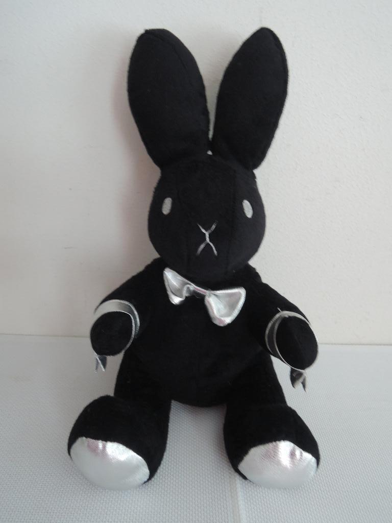 Zwart / zilver playboy bunny, Ophalen of Verzenden, Zo goed als nieuw, Konijn, Middelgroot (20 tot 80 cm)