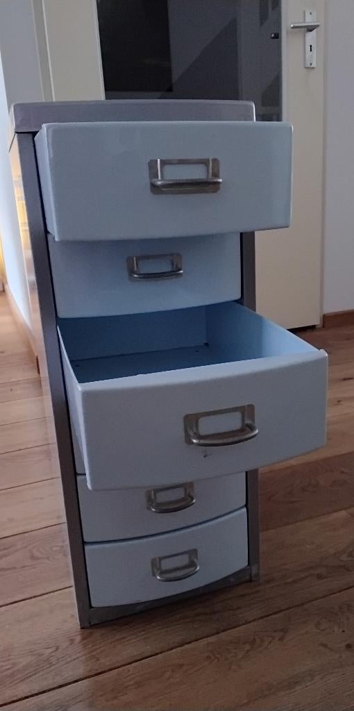 Multidrawer (metaal), 6 lades, 68hx28bx43d cm, grijsblauw, Huis en Inrichting, Kasten | Ladekasten, Ophalen, Minder dan 50 cm