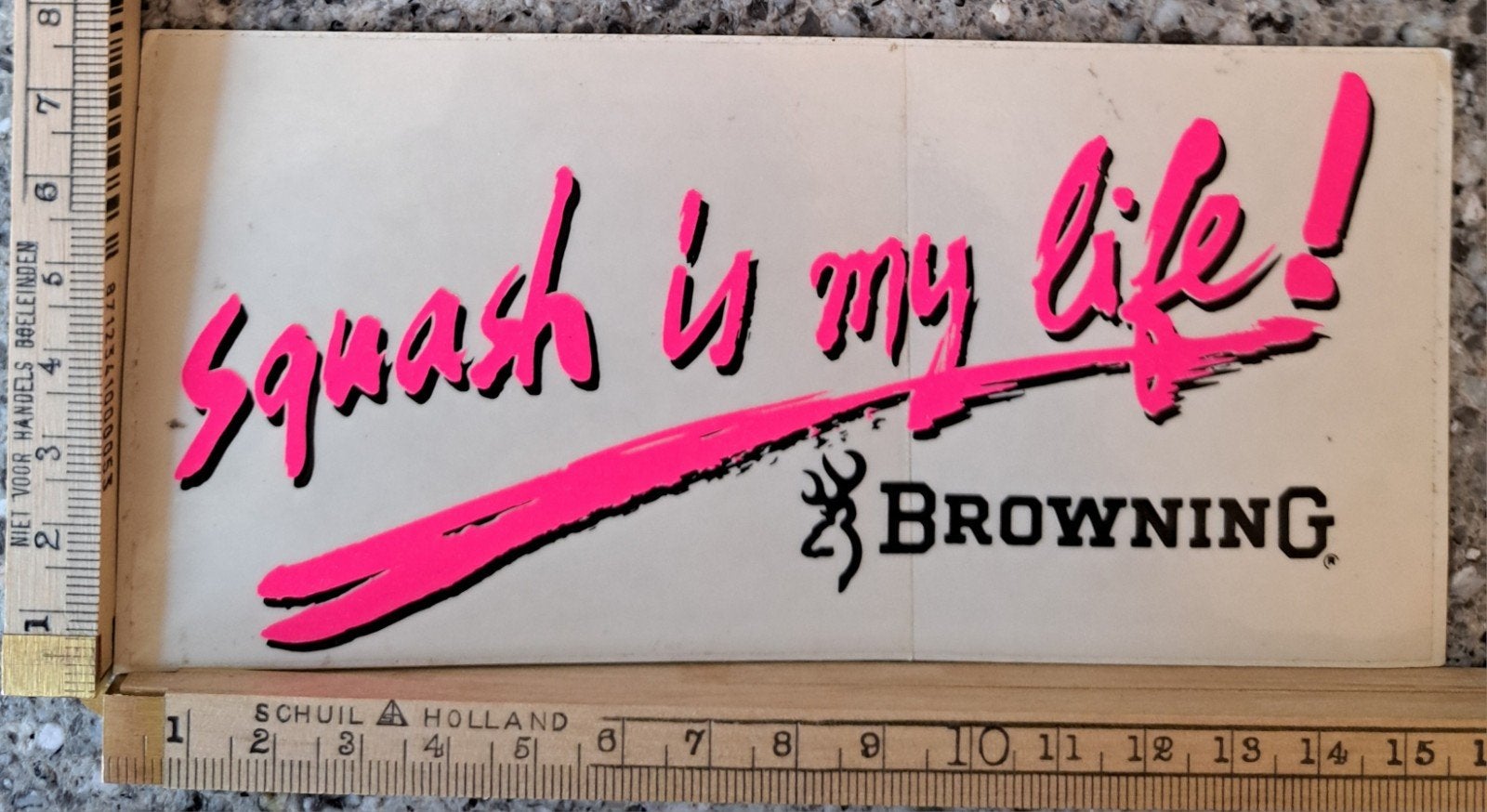 Vintage sticker Browning fluorescerend Roze Squash is my, Verzamelen, Ophalen of Verzenden, Zo goed als nieuw
