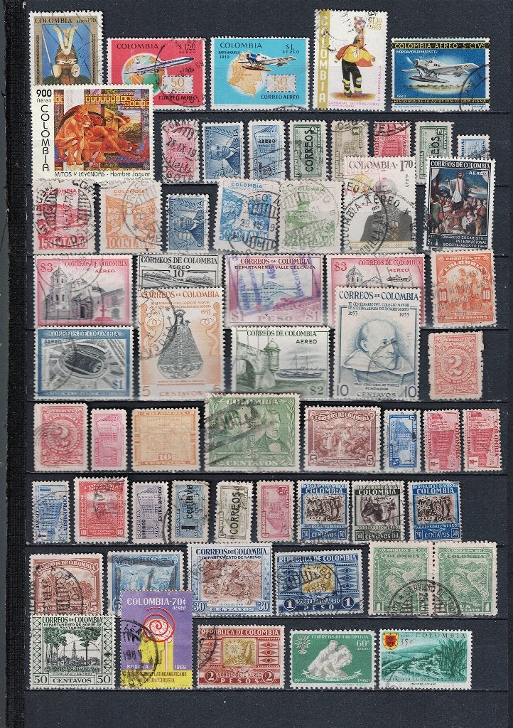 Colombia, groot kavel gestempeld + Postfris, Verzenden, Gestempeld, Zuid-Amerika