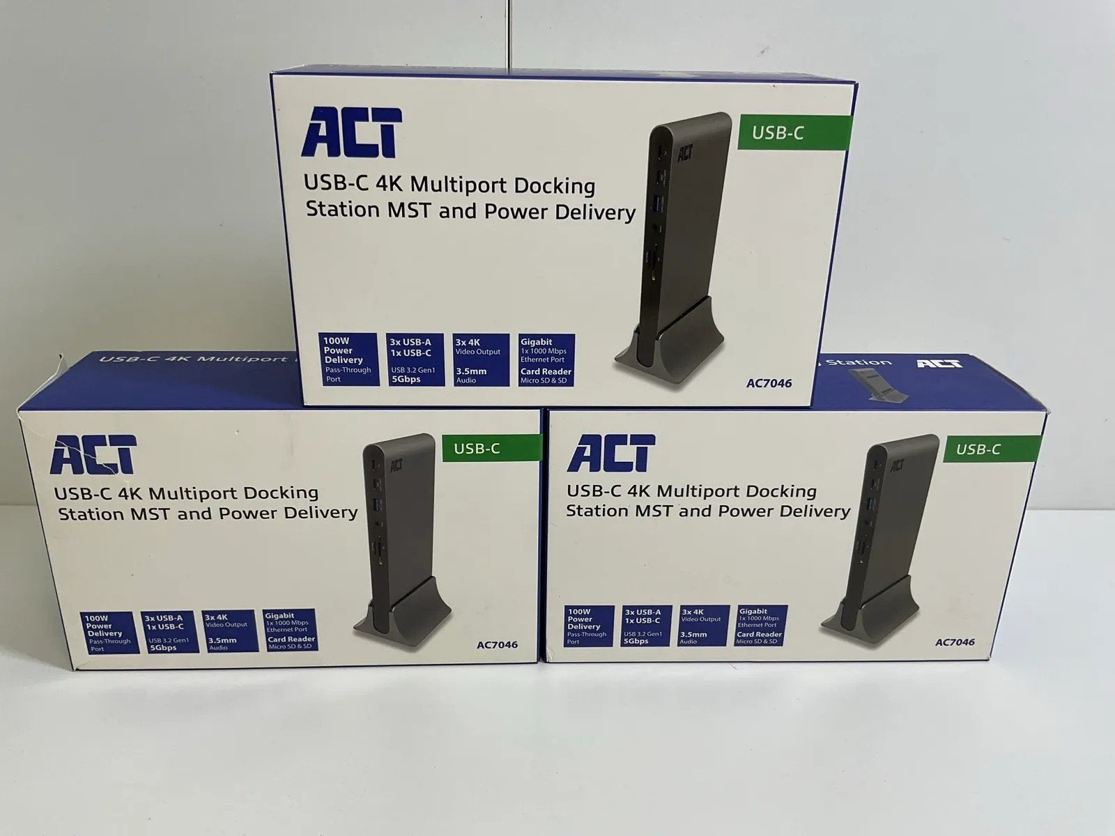 ACT AC7046 USB-C Triple 4K Docking Station 100W PD - Nieuw, Nieuw, Ophalen of Verzenden, ACT, Docking station
