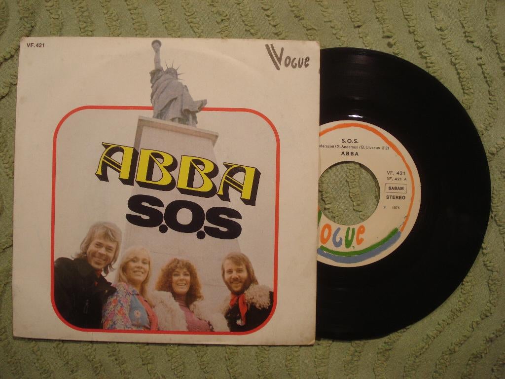 ABBA 7" Vinyl Single: ‘SOS’ (België) S.O.S., Cd's en Dvd's, Vinyl Singles, Zo goed als nieuw, Pop, Ophalen of Verzenden