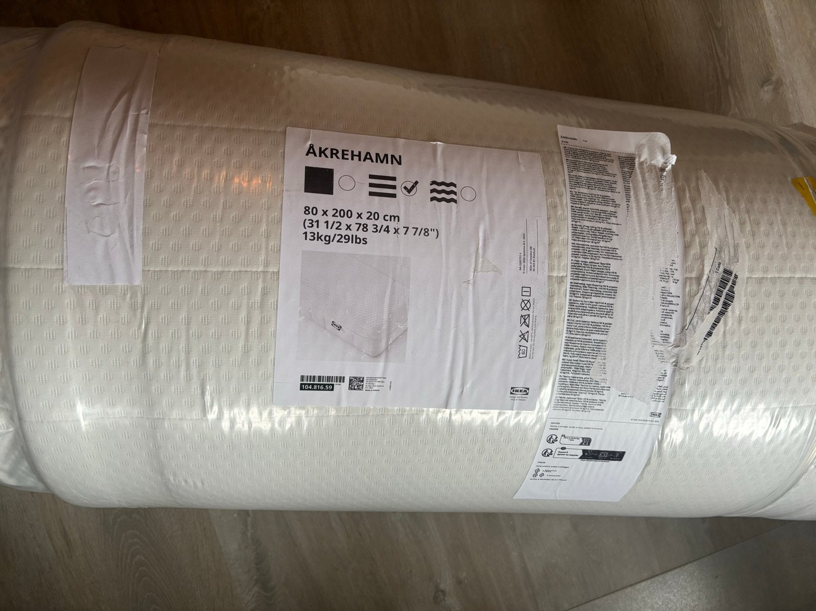IKEA ÅKREHAMN Schuimmatras 80x200 cm, Huis en Inrichting, Slaapkamer | Matrassen en Bedbodems, Eenpersoons, Nieuw, Ophalen of Verzenden