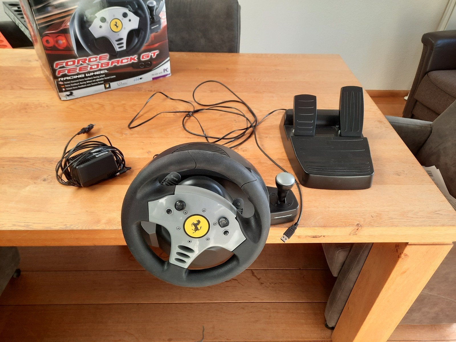 Thrustmaster Force Feedback GT Racing Wheel voor PC, Ophalen, Gebruikt, 1 speler, Racen en Vliegen