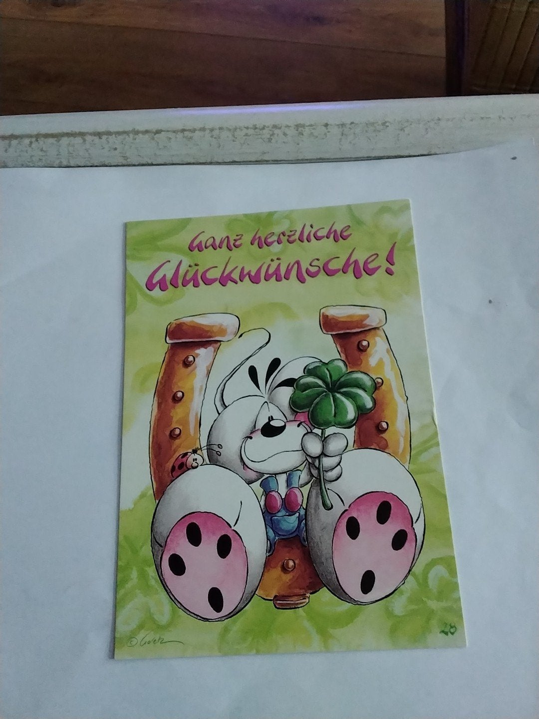 Diddl Ansichtkaart - Ganz herzliche Glückwünsche!, Verzamelen, Ophalen of Verzenden, Diddl, Zo goed als nieuw, Papier, Kaart of Schrift