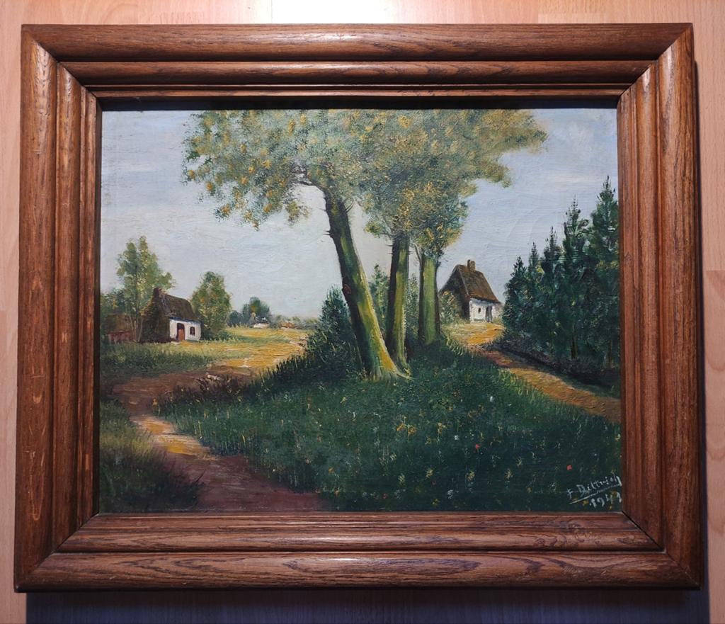 Dittrich olieverf 1941 gesigneerd.Zeldzaam.Nette lijst., Antiek en Kunst, Kunst | Schilderijen | Klassiek, Ophalen of Verzenden