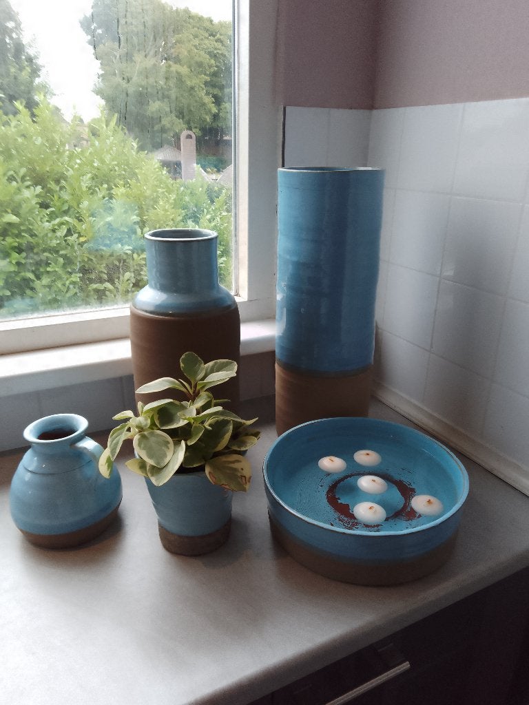 set van 5 vazen, potten en schaal, Ophalen