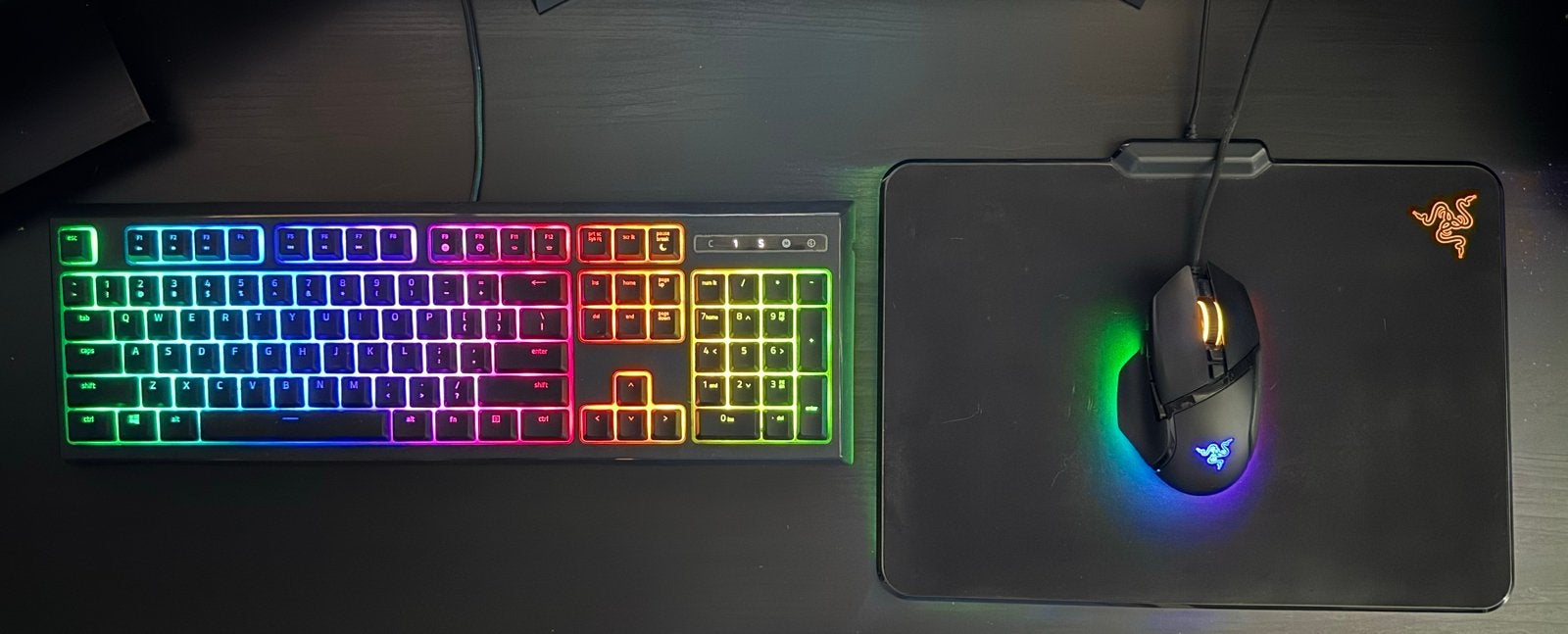 Razer Gaming Set: Ornata Chroma, Basilisk V3, Firefly V2, Ophalen, Rechtshandig, Muis, Gebruikt