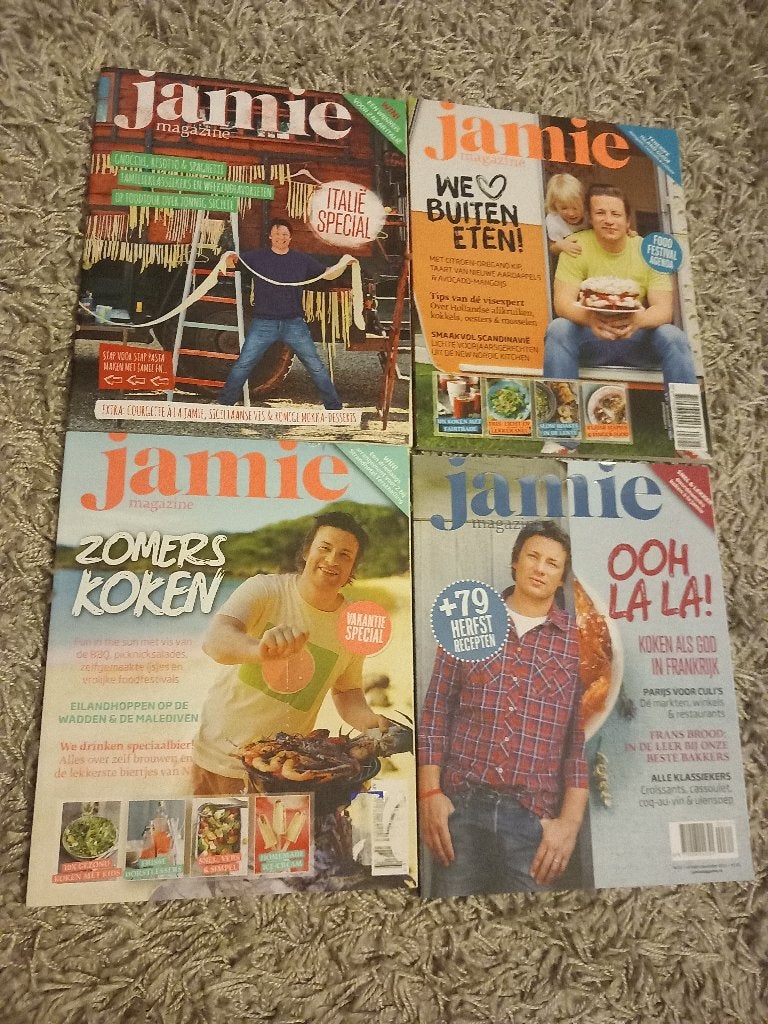 4 Tijdschriften koken Jamie Magazine, Ophalen of Verzenden, Gelezen, Jamie Oliver, Overige gebieden