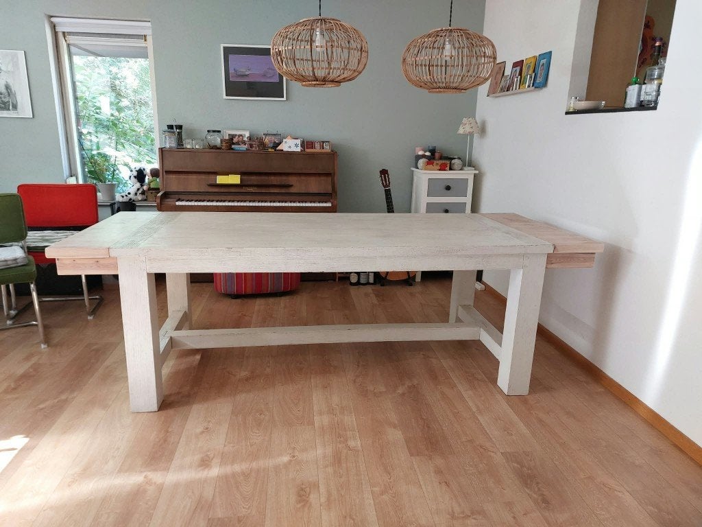 Kloostertafel / Eettafel hout, Ophalen, Gebruikt, 200 cm of meer, 50 tot 100 cm