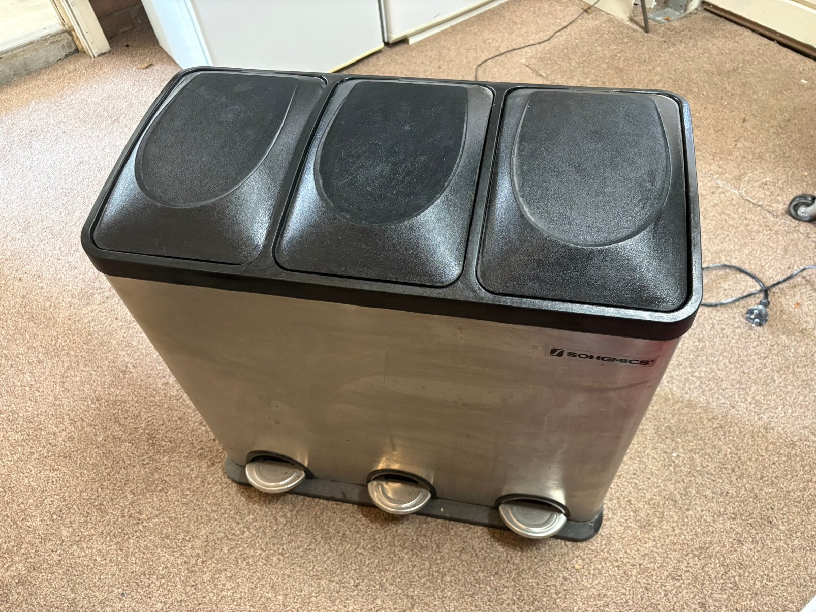 Songmics prullenbak 3 vakken!, 40 liter of meer, Ophalen, Minder dan 50 cm
