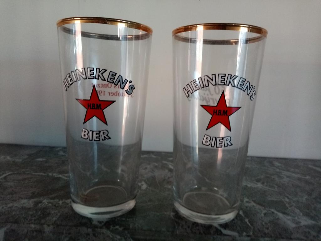 2 Heineken 's bierglazen, Ophalen of Verzenden, Nieuw, Bierglas