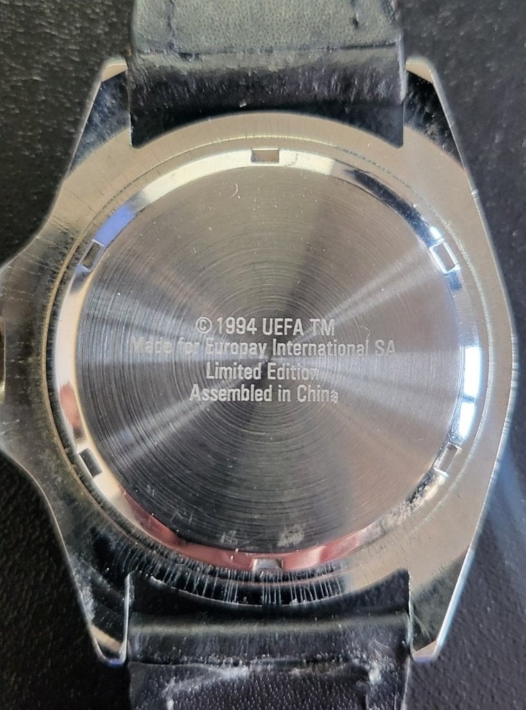 Horloge UEFA Euro 2000 incl. metalen verpakking, Zakhorloge, Leer, Staal, Nieuw
