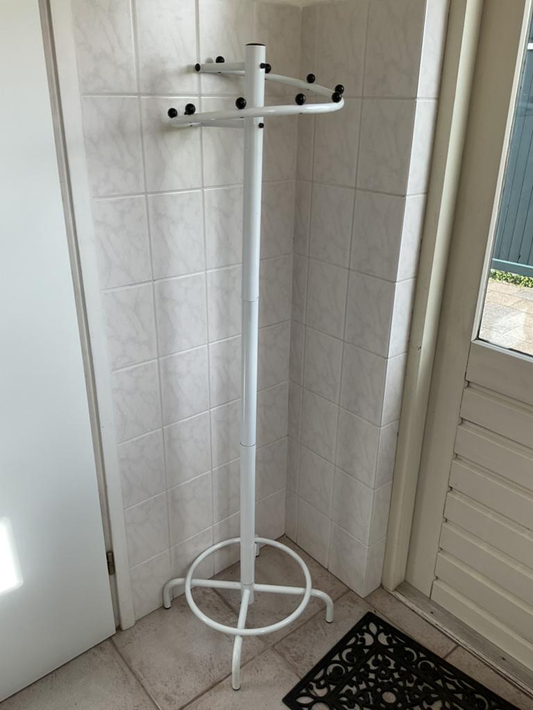 Retro wit zwart staande kapstok hoogte 1,50 m, Huis en Inrichting, Woonaccessoires | Kapstokken, Ophalen, Zo goed als nieuw, Staande kapstok