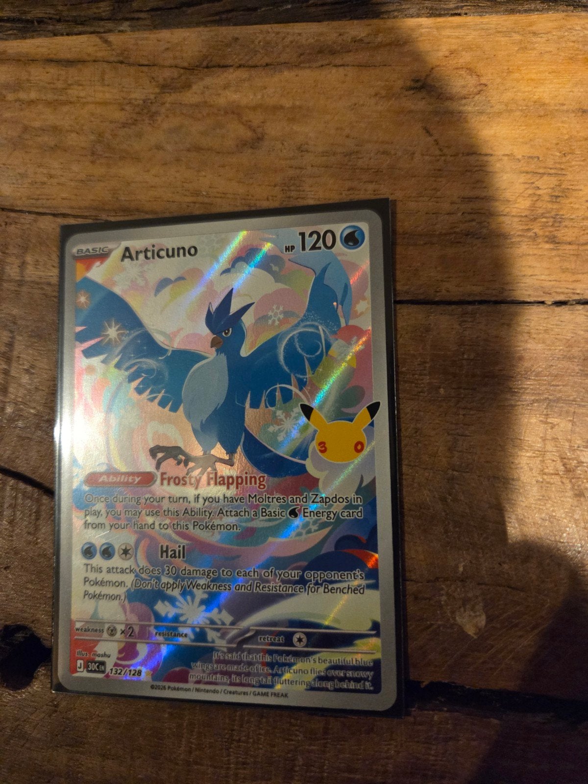 Pokémon Kaart - Articuno (Foil) - 30th anniversary packfresh, Ophalen of Verzenden, Nieuw, Losse kaart, Foil