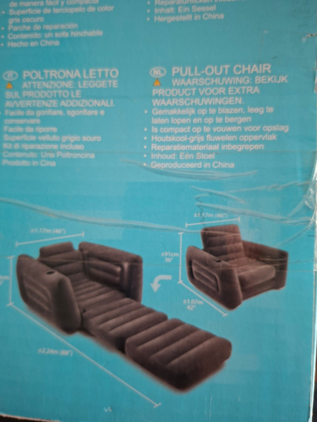 2 Intex luchtbedden, ook gebruiken als fauteuil en als bed., Caravans en Kamperen, Luchtbedden, Ophalen, Zo goed als nieuw, 1-persoons