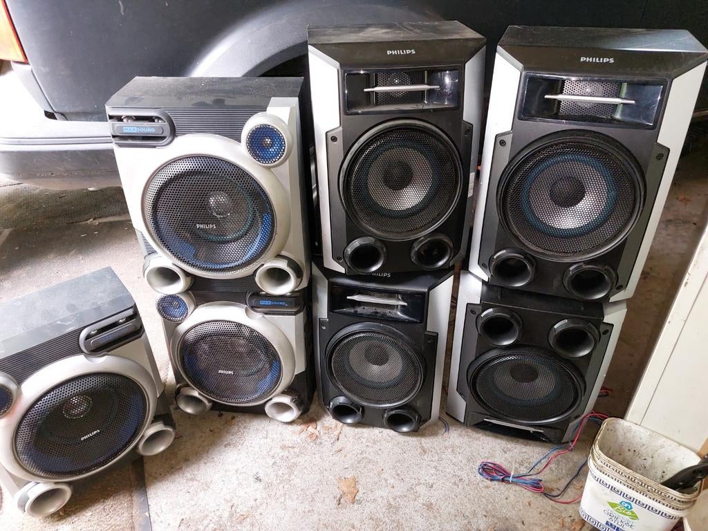 Philips speakers 7 stuks, Audio, Tv en Foto, Ophalen of Verzenden, Minder dan 60 watt, Front, Rear of Stereo speakers, Philips
