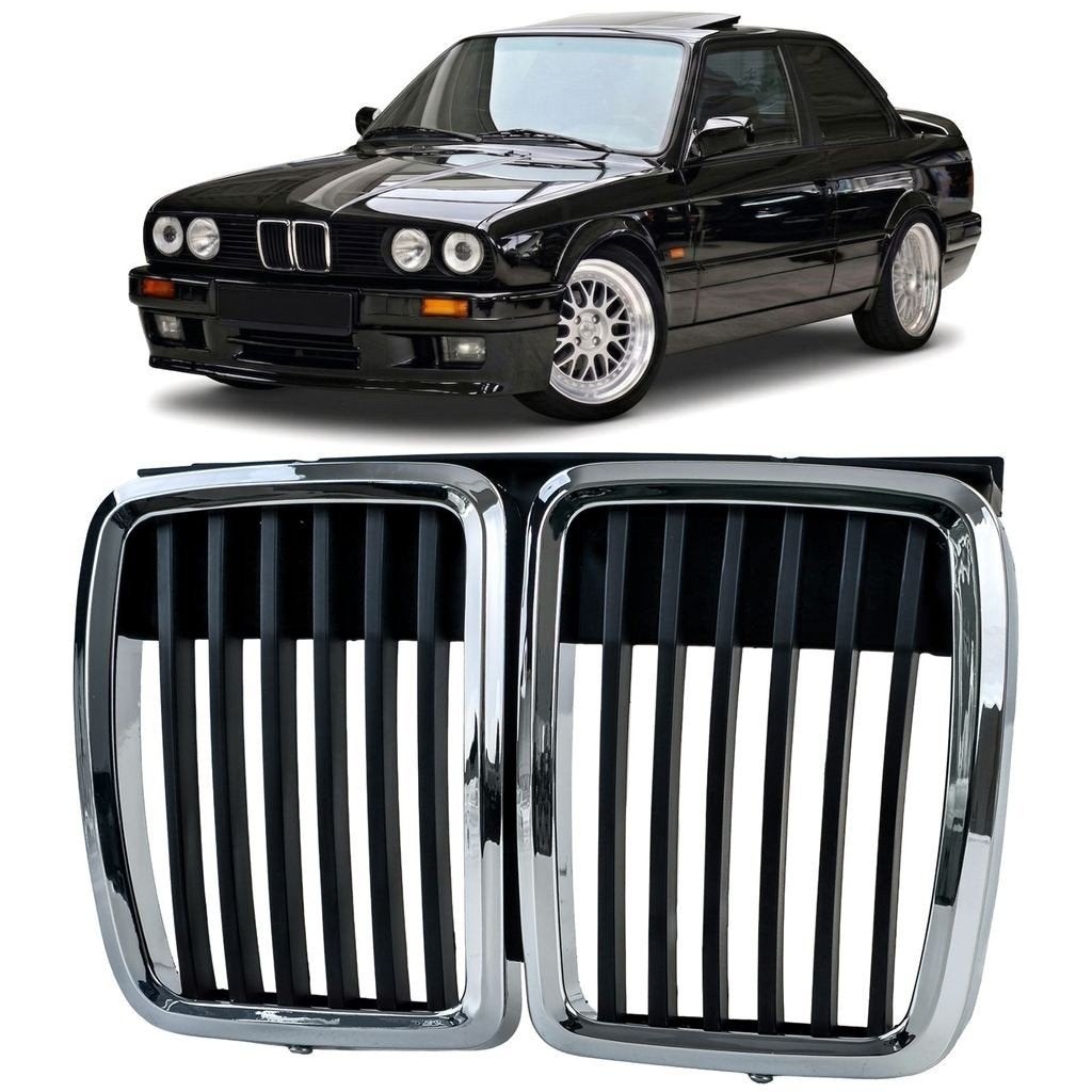 Grill Voor Bmw 3 Serie E30 Zwart Chroom, Verzenden, Automotive Parts, A.parts@hotmail.nl, Trasmolenlaan 12 3447 GZ Woerden