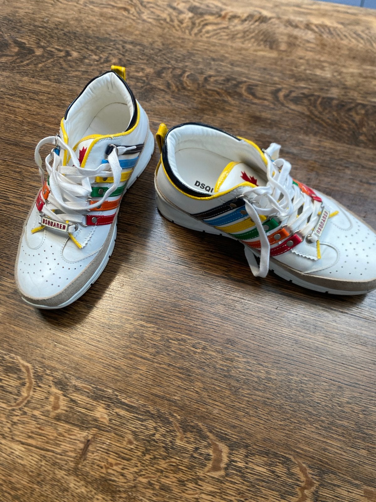 Dsquared2 sneakers - Maat 41 - Wit met regenboogstrepen, Ophalen, Gedragen, Wit, Sneakers of Gympen