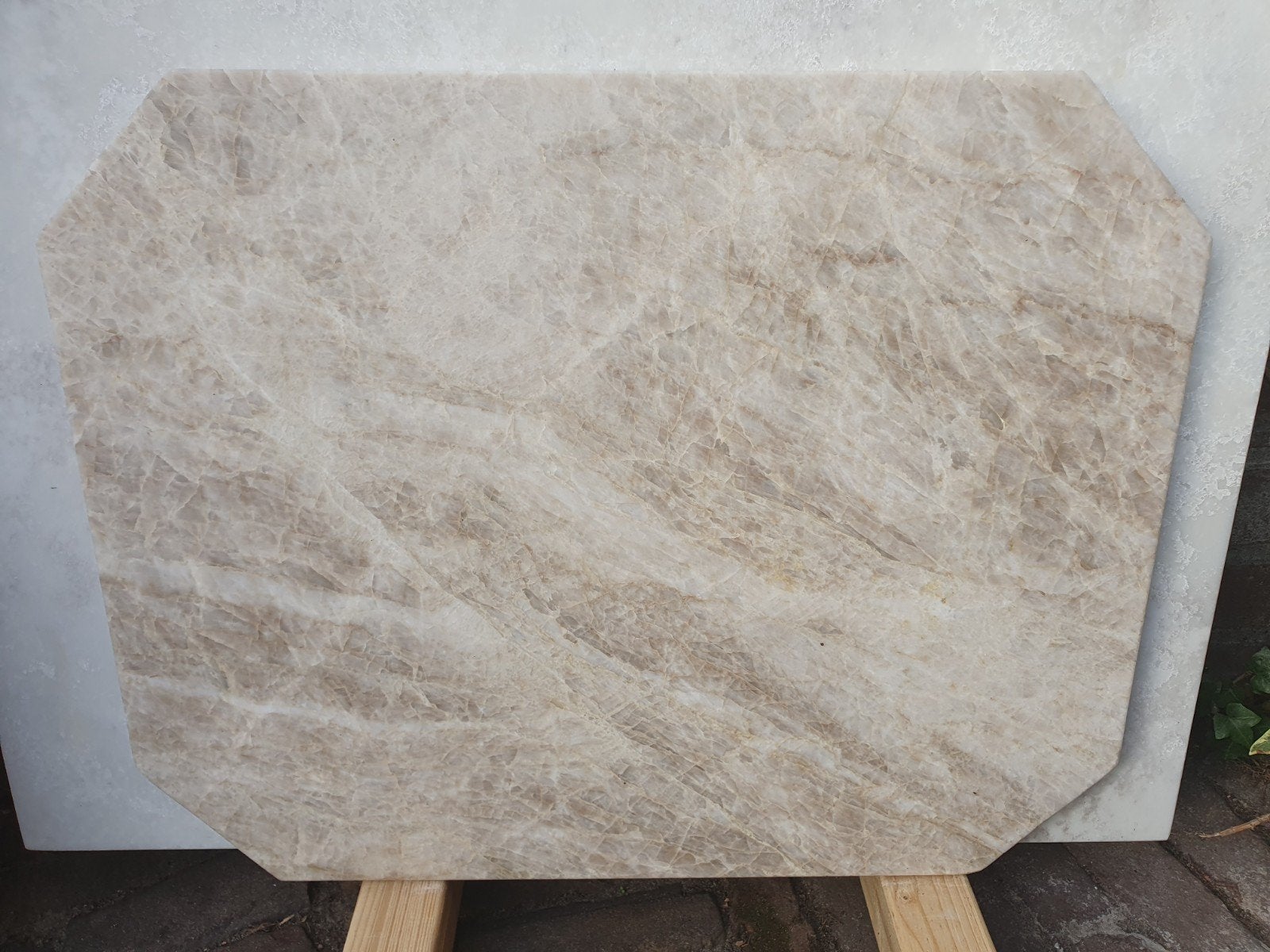 Natuurstenen blad 48x38 cm, Ophalen, Nieuw, Beige, Steen/keramiek