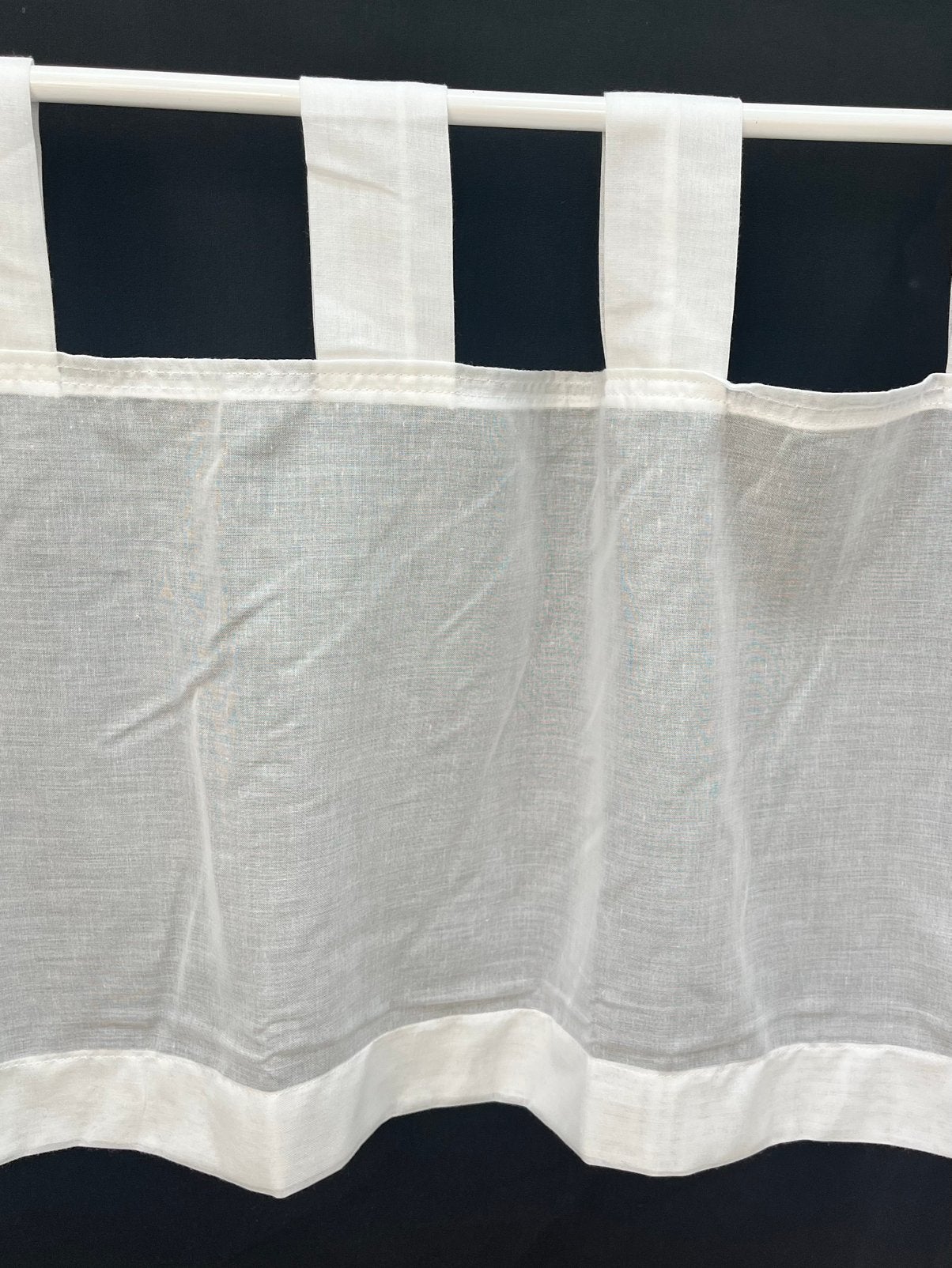 Valletje met lussen wit 48cm hoog, Huis en Inrichting, Stoffering | Gordijnen en Lamellen, Vitrage, Wit, Nieuw, Ophalen of Verzenden