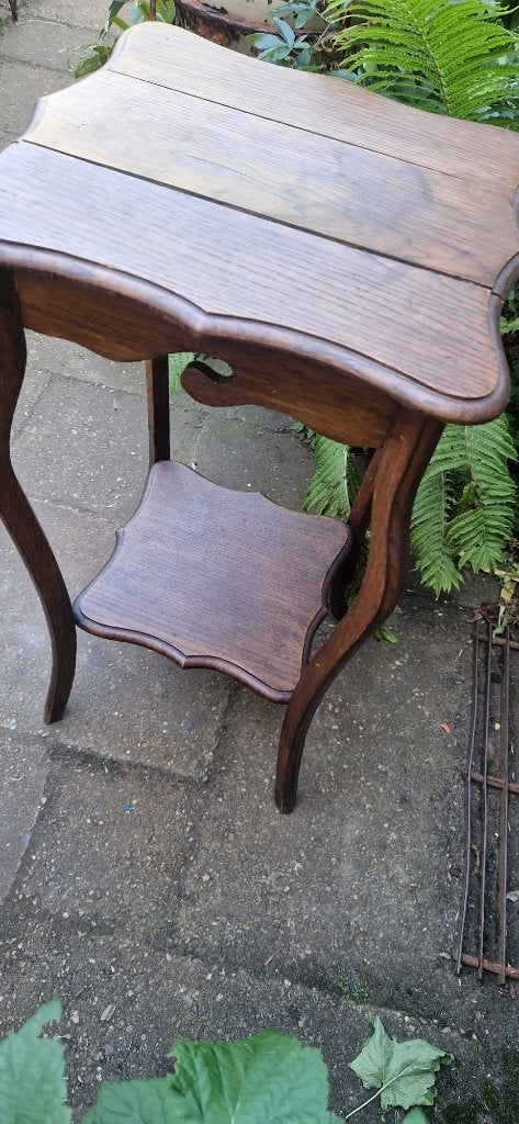 Mooie elegante hoge vintage plantentafel (brocante), Hout, Ophalen of Verzenden, Bruin, Gebruikt