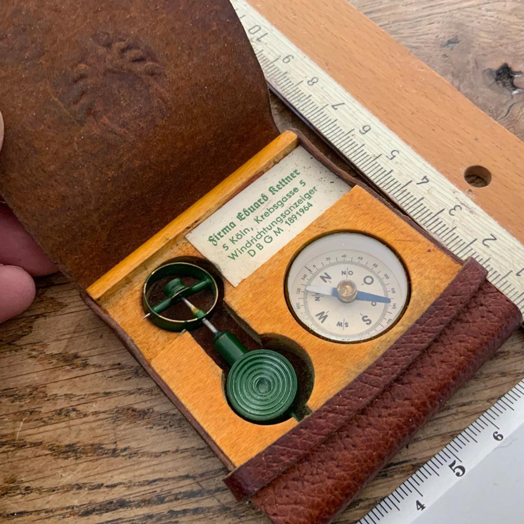 Antiek Vintage Jachtsport Set Windrichtingmeter Kettner, Ophalen