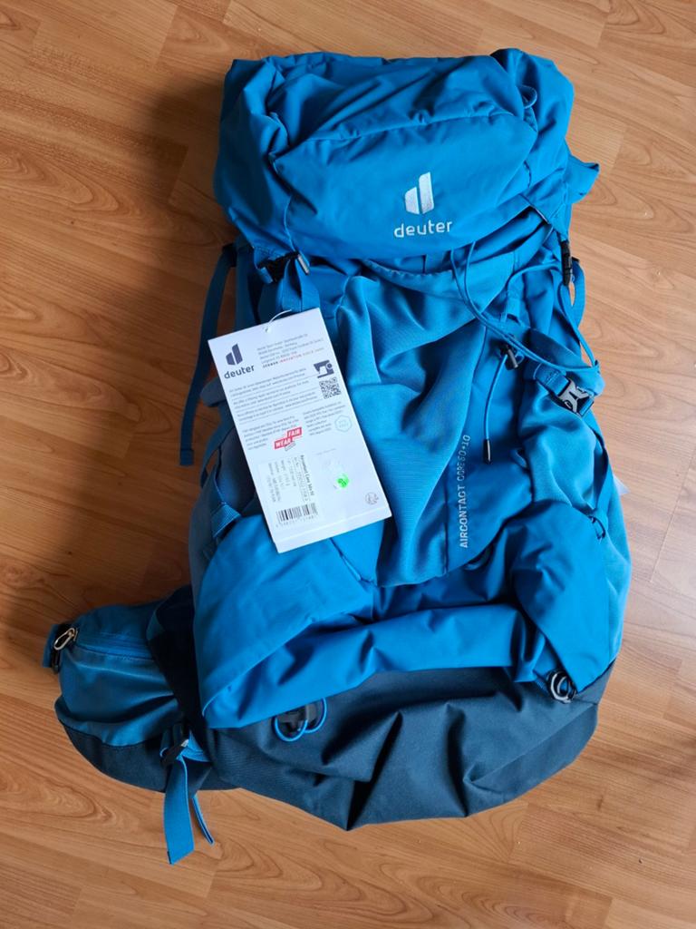 Deuter Aircontact 50+10 liter rugzak reef-ink (blauw) NIEUW, Ophalen of Verzenden, Nieuw