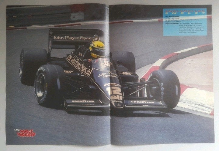 Lotus 98t Ayrton Senna poster, Ophalen of Verzenden, Auto's