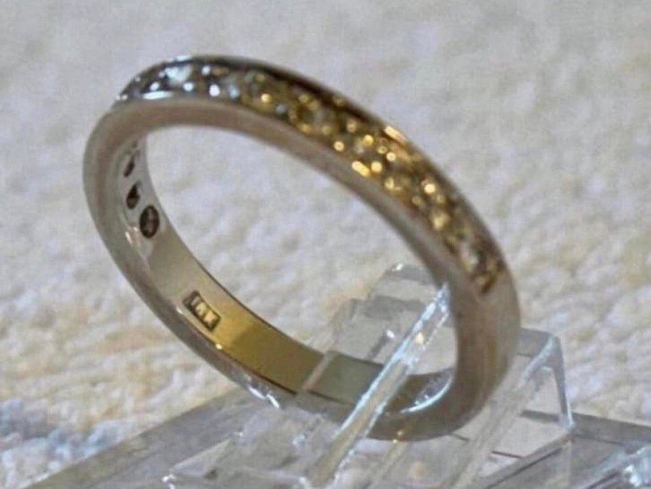 18 karaat gouden ring met natuurlijke diamant 0.42ct! 17mm, Ophalen of Verzenden, 17 tot 18, Met edelsteen, Dame