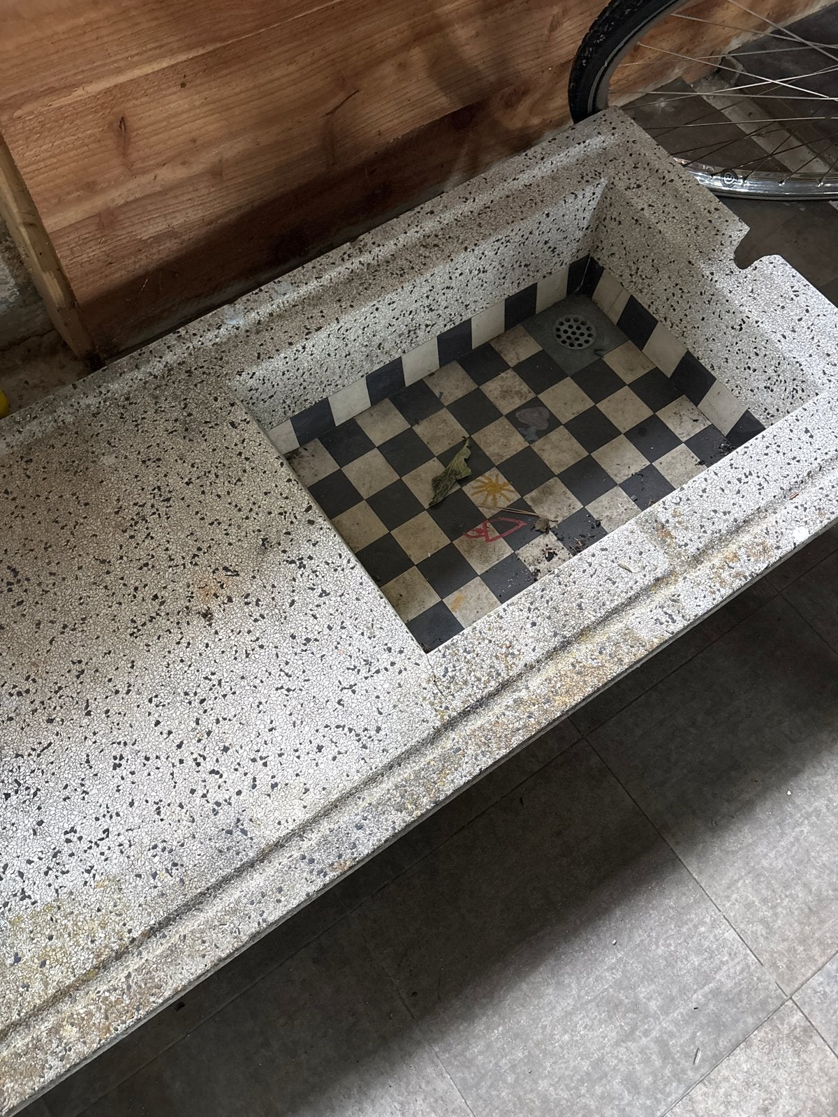 Massief granieten wasbak met aanrechtblad, Ophalen, Gebruikt