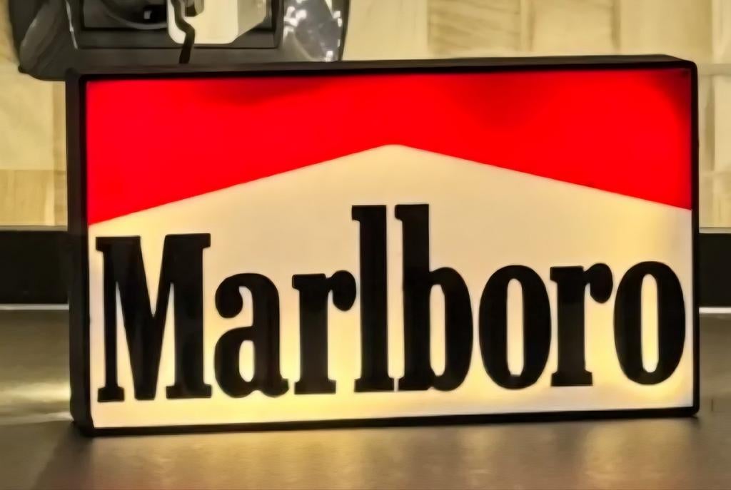 Marlboro Lichtbak Reclamebord - Vintage Decoratie, Ophalen of Verzenden, Gebruikt, Lichtbak of (neon) lamp