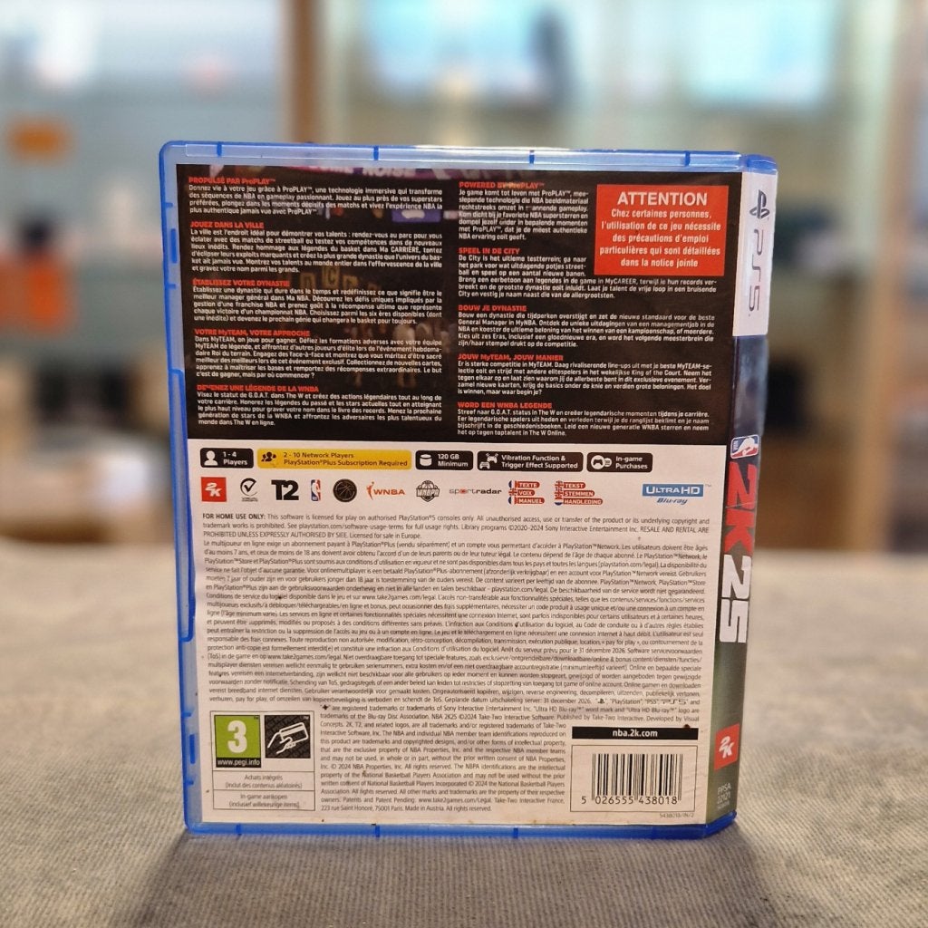 NBA 2K25 Sony Playstation 5 Game - In Nette Staat, Sony, Zo goed als nieuw, Support@sony.com, 1-7-1 Konan, Minato-ku
Tokyo 108-0075
Japan