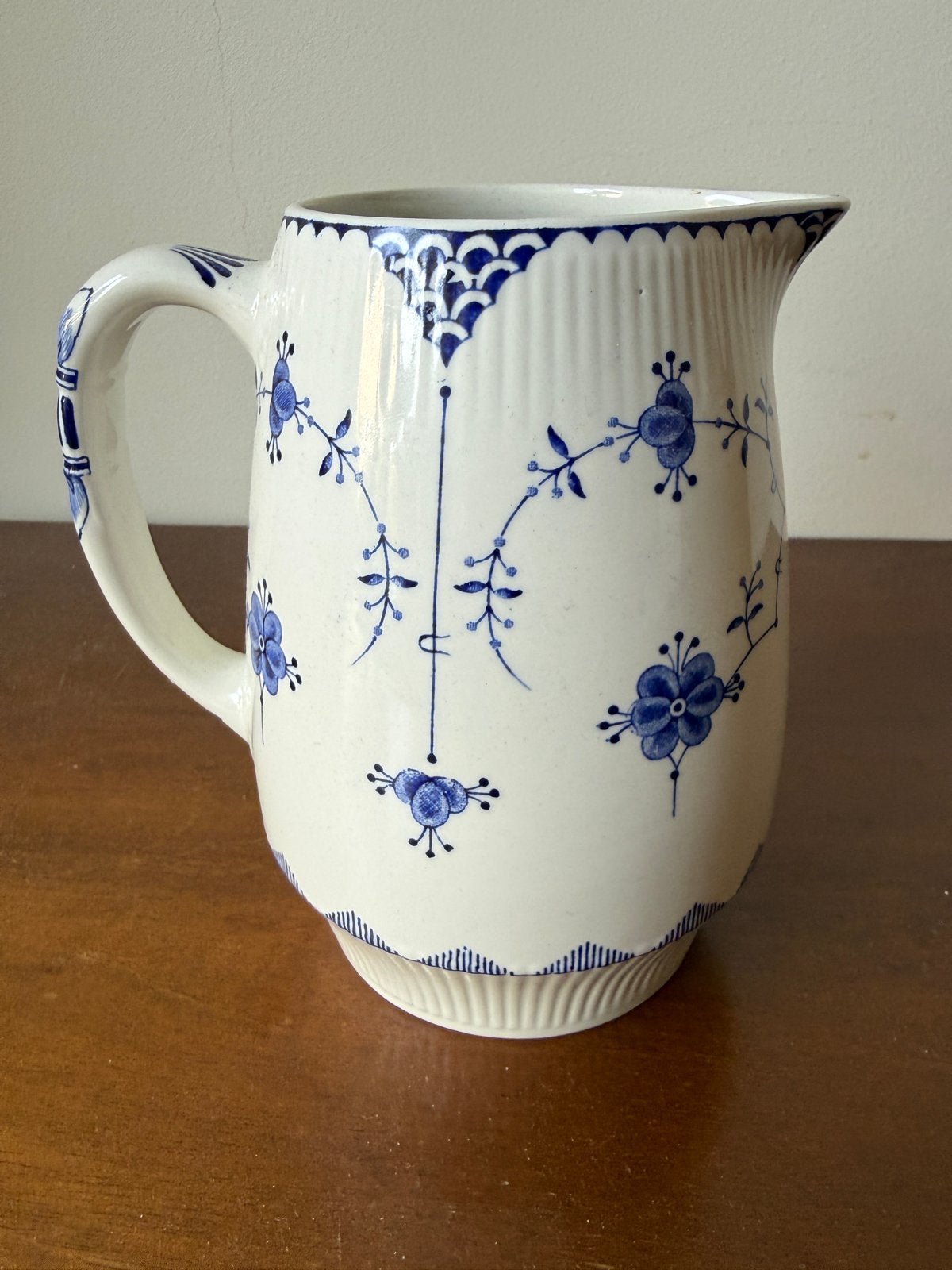 Antieke Mason's Ironstone Denmark kan, blauw-wit decor, Ophalen