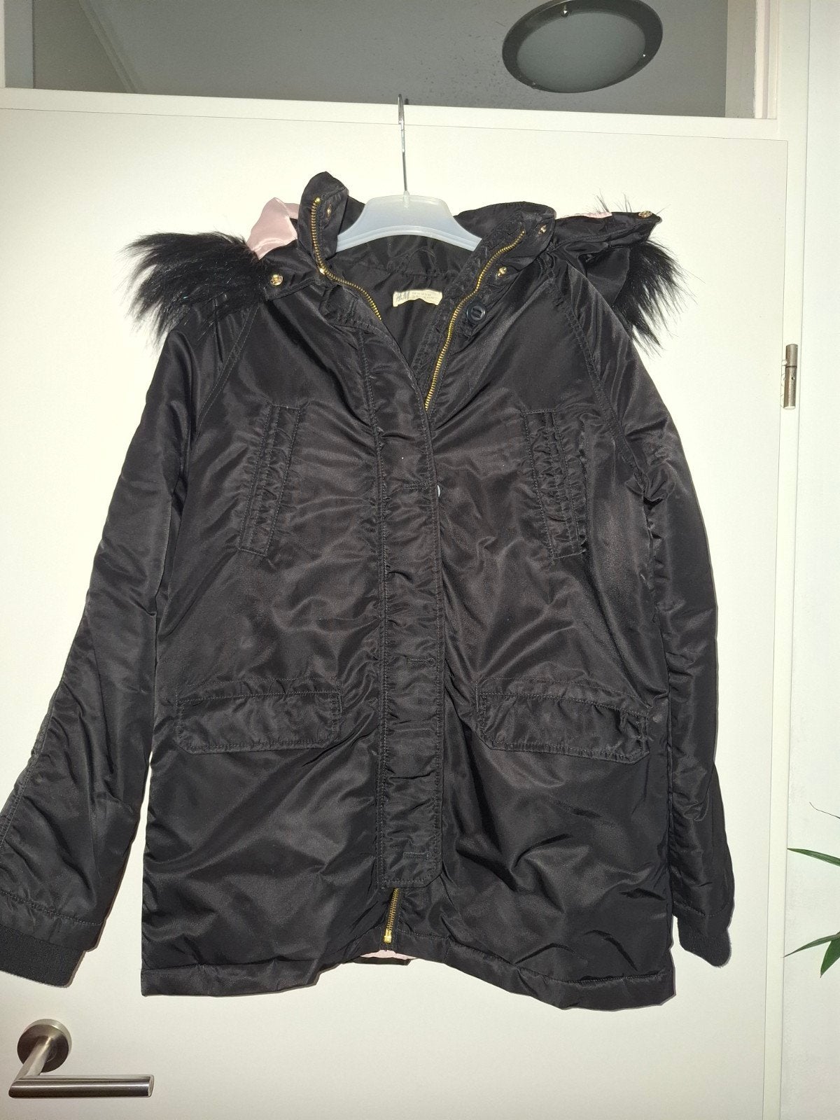 Warme winterjas H&M maat 164, Gebruikt, Meisje, H&M, Ophalen of Verzenden