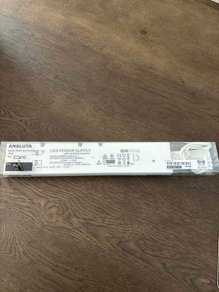 IKEA ANSLUTA LED Voeding met Draadloze Ontvanger 30W, Ophalen of Verzenden, Nieuw