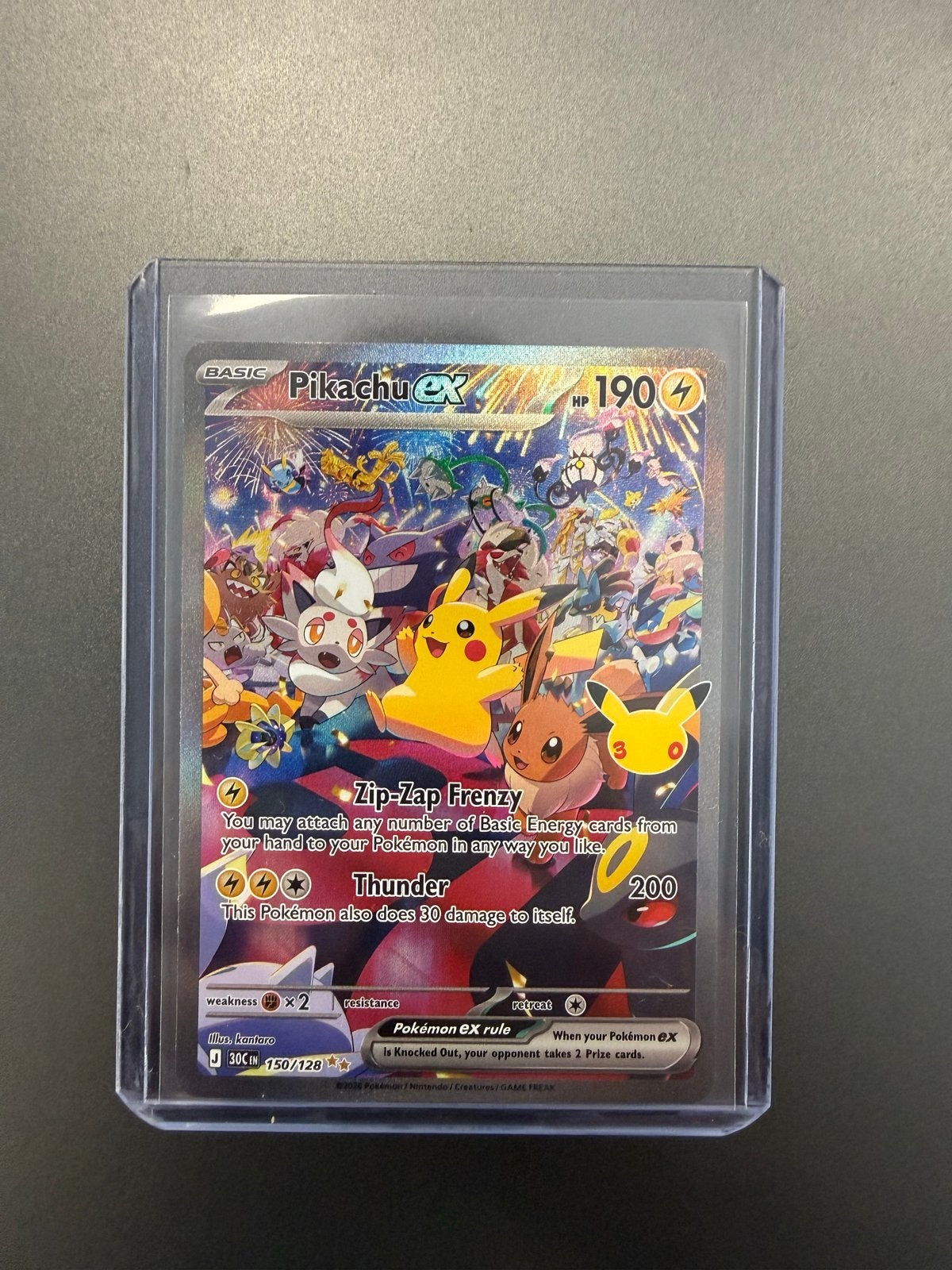 Pikachu EX 150/124 30th celebration, Ophalen, Zo goed als nieuw, Losse kaart, Foil