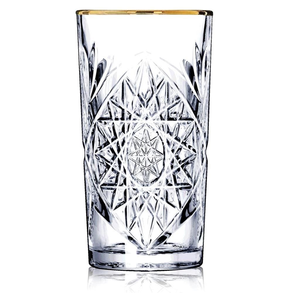 Hobstar Longdrink Glas Met Gouden Rand Nieuw 6 stuks, Ophalen of Verzenden, Overige typen