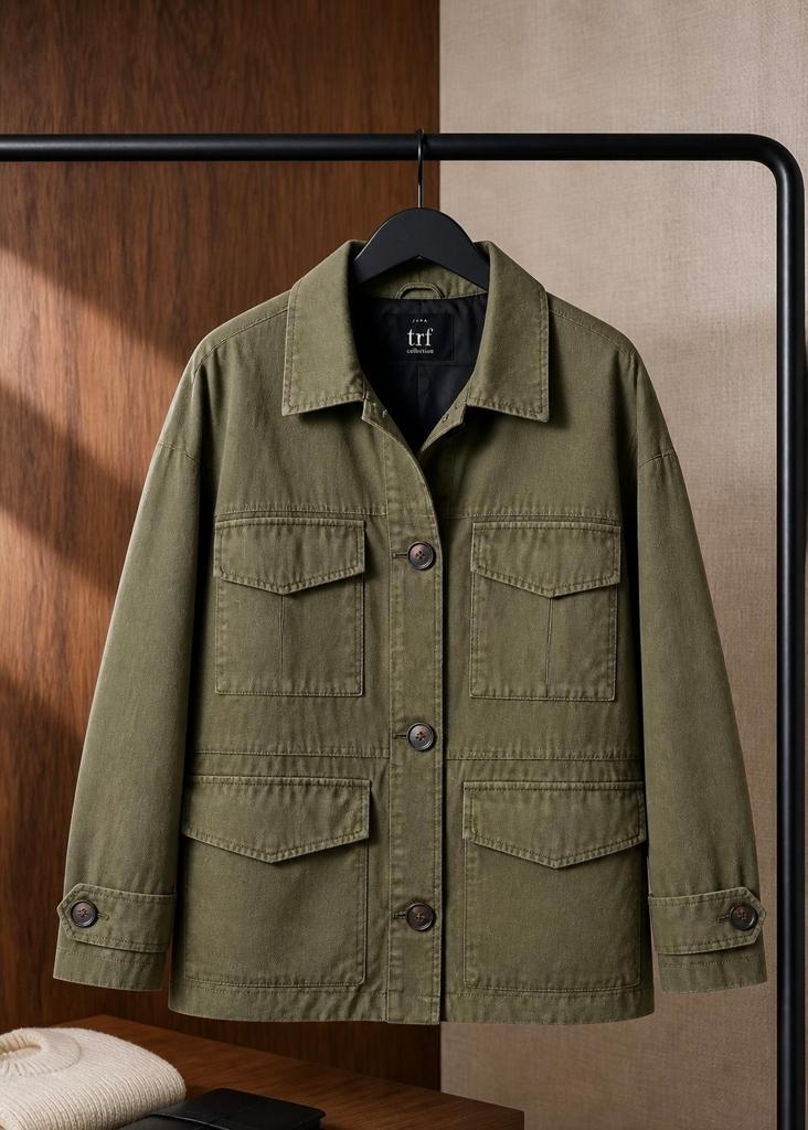 Zara TRF Collection Groene Utility Jas Maat L, Zara TRF Collection, Maat 42/44 (L), Ophalen of Verzenden, Zo goed als nieuw