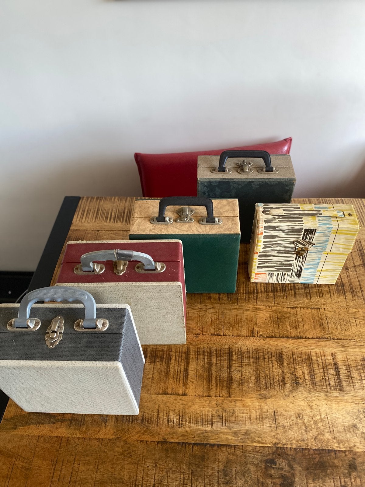 Set van 5 vintage vinyl platenkoffers, Ophalen of Verzenden