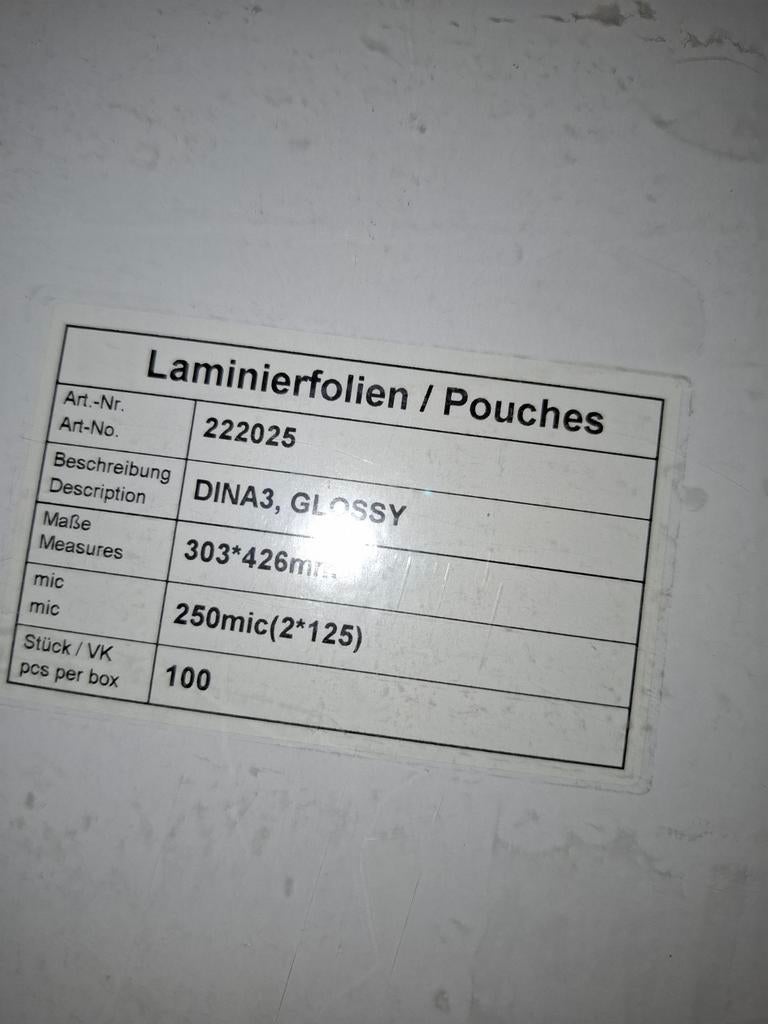 Lamineerhoezen A3 glans 125 micron, Ophalen